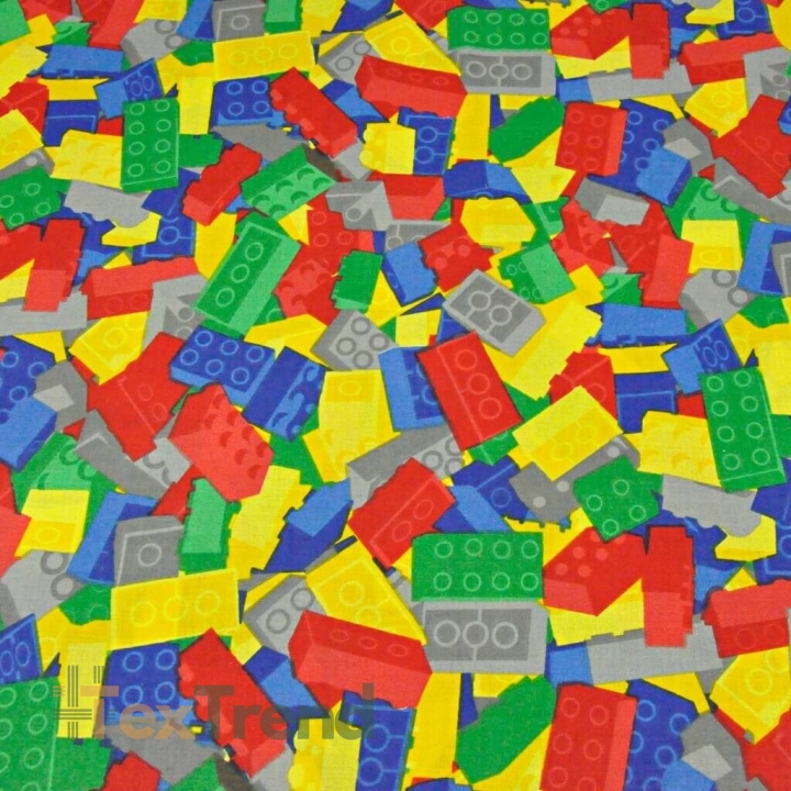 Baumwolle 100% bunte Bausteine  