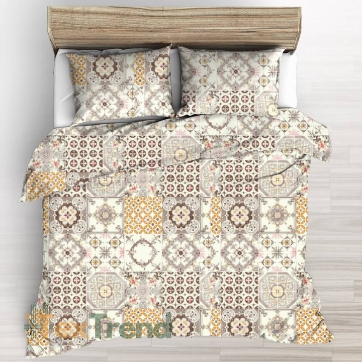 Baumwolle 100% orientalisches Patchwork beige-orange  