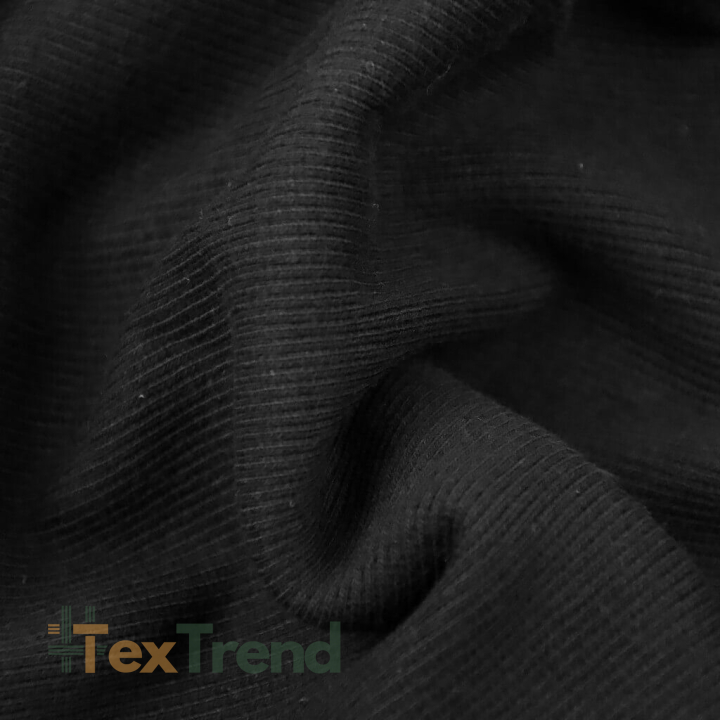 Rippstrickstoff (Bündchen) - schwarz  