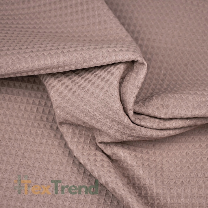 Dünner Baumwoll-Waffelstoff - dunkles schmutziges Rosa  