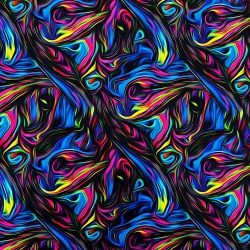 Jersey Loop Digitaldruck - abstrakt blau-rosa auf schwarzem Hintergrund  