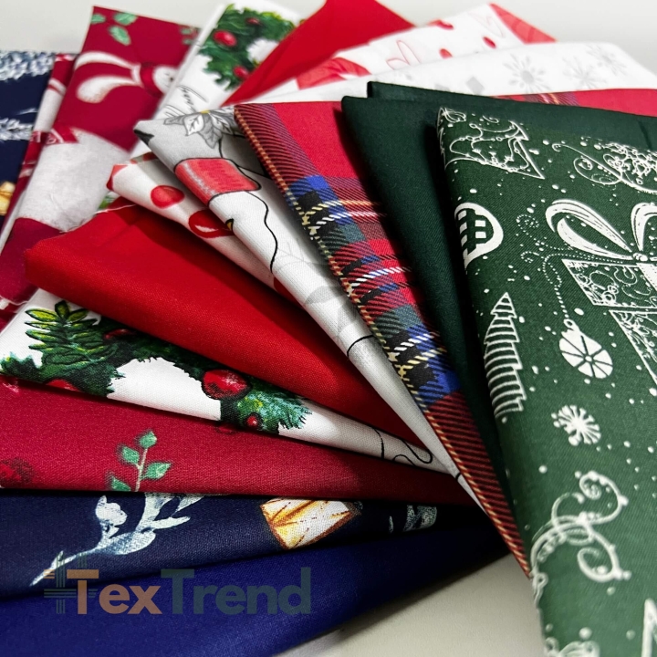 Baumwollstoffreste MIX Weihnachten, Reste - 1kg  