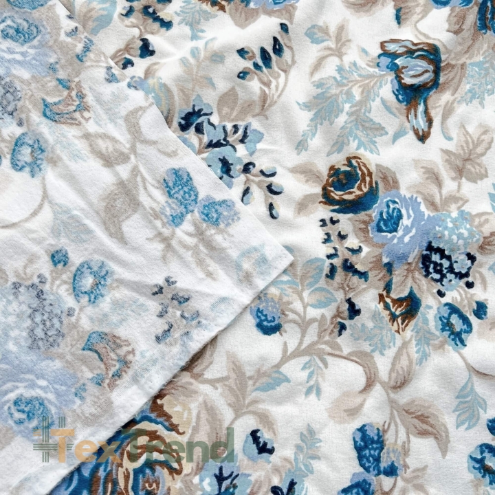 Flanell rosa Zigeuner blau-beige  