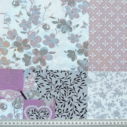 Baumwolle 100% Patchwork braun rosa grau  