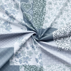 Baumwolle 100% Patchwork salbeigrün grau  