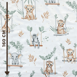 Baumwolle 100% afrikanische Tiere auf Schaukeln  