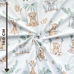 Baumwolle 100% afrikanische Tiere auf Schaukeln  