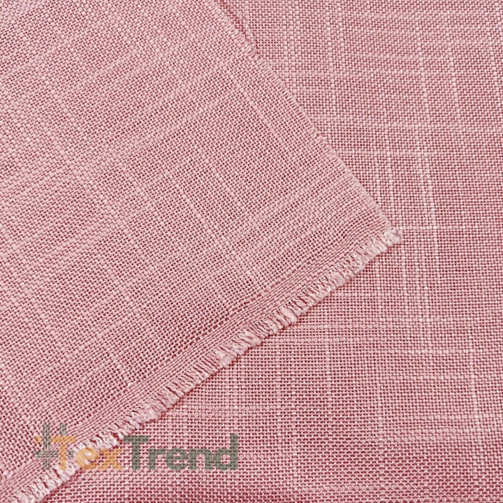 Dekorations- und Tischdeckenstoff rosa - Leinenmuster  