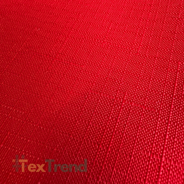 Tischdeckenstoff fleckenabweisend rot - Leinenmuster  