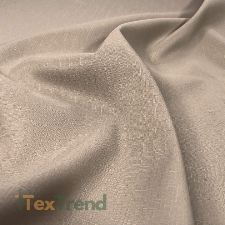 Tischdeckenstoff fleckenabweisend beige - Leinenmuster  