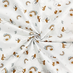 Baumwolle 100% Entenküken mit Kamille auf weißem Hintergrund  