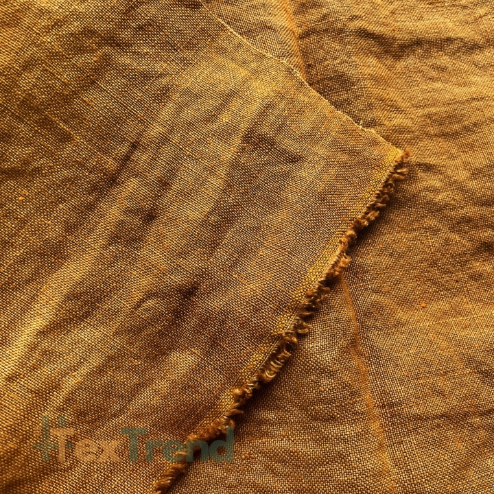 Leinen Vorhangstoff - 380g - 145cm - Kürbisfarbe  