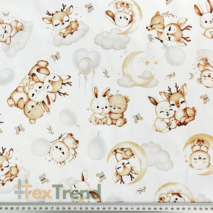 Baumwolle 100% Tierfreunde auf weißem Hintergrund  