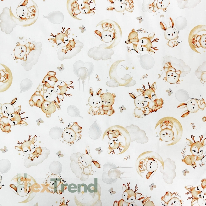 Baumwolle 100% Tierfreunde auf weißem Hintergrund  