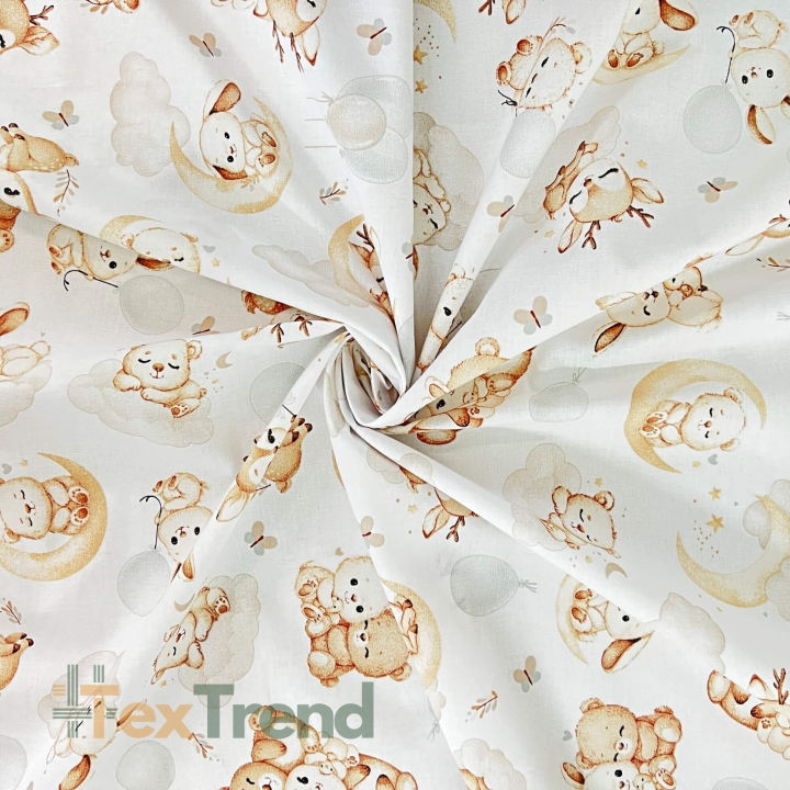 Baumwolle 100% Tierfreunde auf weißem Hintergrund  