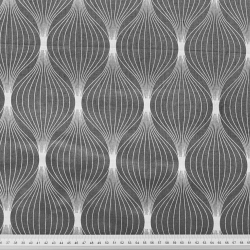 Baumwolle 100% silberne Kreisel auf grauem Hintergrund  