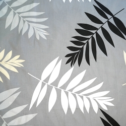Baumwolle 100% große Blätter auf grauem Hintergrund  
