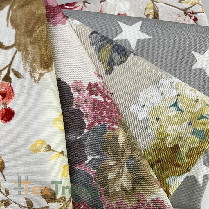 Canvas Vorhangmuster MIX Reste, Endstücke - 1kg  