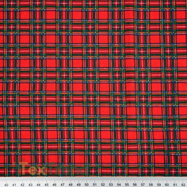 Jersey Strickstoff kariert rot-grün  