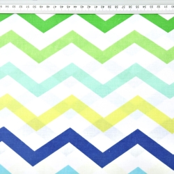 Baumwolle 100% Zickzack grün/blau