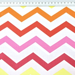 Baumwolle 100% Zickzack gelb/orange/rot  