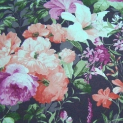Canvas Vorhangstoff Blumen 6  