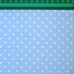 Baumwolle 100% Punkte 4mm weiß auf blauem Hintergrund  