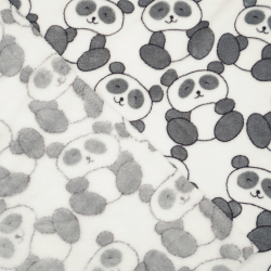 Polar Plus graue Pandas auf weißem Hintergrund  