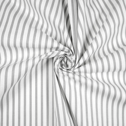 Baumwolle 100% Streifen grau-weiß  