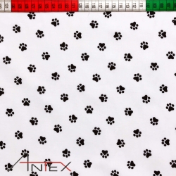 Baumwolle 100% Spuren schwarz auf weißem Hintergrund  