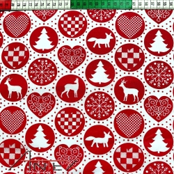 Baumwolle 100% Weihnachtsmuster Kreise rot  