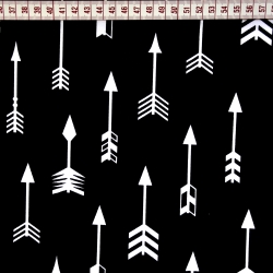 Baumwolle 100% Pfeile weiß auf schwarzem Hintergrund  