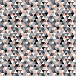 Baumwolle 100% kleine bunte Dreiecke aprikose auf weißem Hintergrund.  