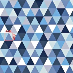 Baumwolle 100% große weiße und blaue Dreiecke.  