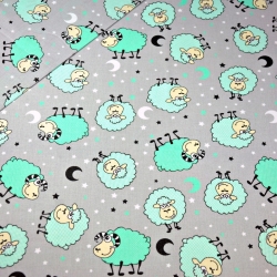 Baumwolle 100% Schafe mint auf grauem Hintergrund  