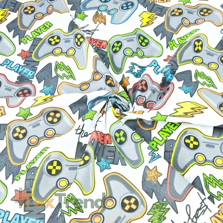 Baumwolle 100% Computerspiele auf weißem Hintergrund  