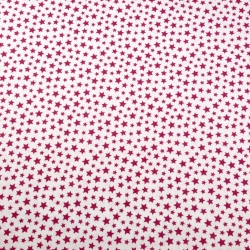 Baumwolle 100% Mini Sterne bordeaux auf weißem Hintergrund  
