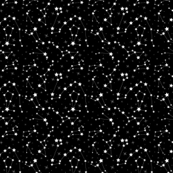 Baumwolle 100% weiße Sternen-Konstellation auf schwarzem Hintergrund