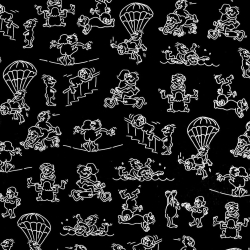 Baumwolle 100% Kamasutra weiß auf schwarzem Hintergrund  