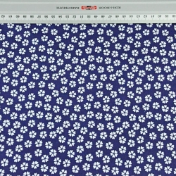 Baumwolle 100% MINI Kleeblätter weiß auf dunkelblauem Hintergrund  