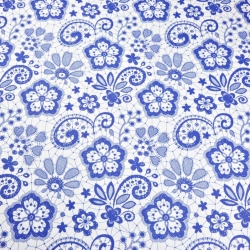 Baumwolle 100% blaue Serviette auf weißem Hintergrund  