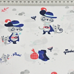 Baumwolle 100% Der gestiefelte Kater auf weißem Hintergrund  