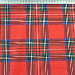 Baumwolle 100% schottisches Weihnachtsmuster rot-blau  