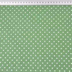 Baumwolle 100% Punkte 4mm weiß auf frühlingsgrünem Hintergrund  