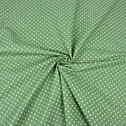 Baumwolle 100% Punkte 4mm weiß auf frühlingsgrünem Hintergrund  