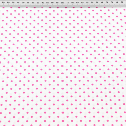 Baumwolle 100% Punkte 4mm fuchsia auf weißem Hintergrund  