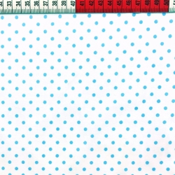 Baumwolle 100% Punkte 4mm blau auf weißem Hintergrund  