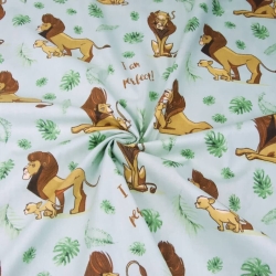 Baumwolle 100% Der König der Löwen auf grauem Hintergrund  