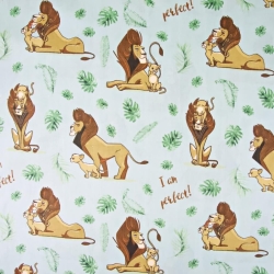 Baumwolle 100% Der König der Löwen auf grauem Hintergrund  