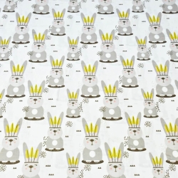 Baumwolle 100% Indianerhasen auf weißem Hintergrund  